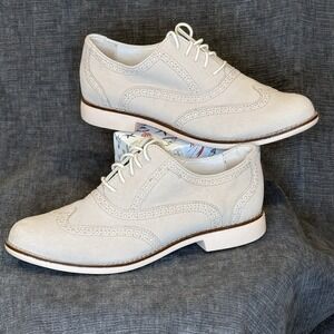 Cole Haan Alisa Wingtip Oxford II BEIGE womens size 7.5B Style D44467 Preowned